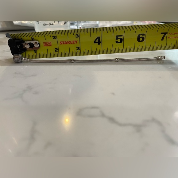 Like new Authentic Pandora Snake chain bracelet with pave barrel clasp 6.9” - Picture 9 of 9